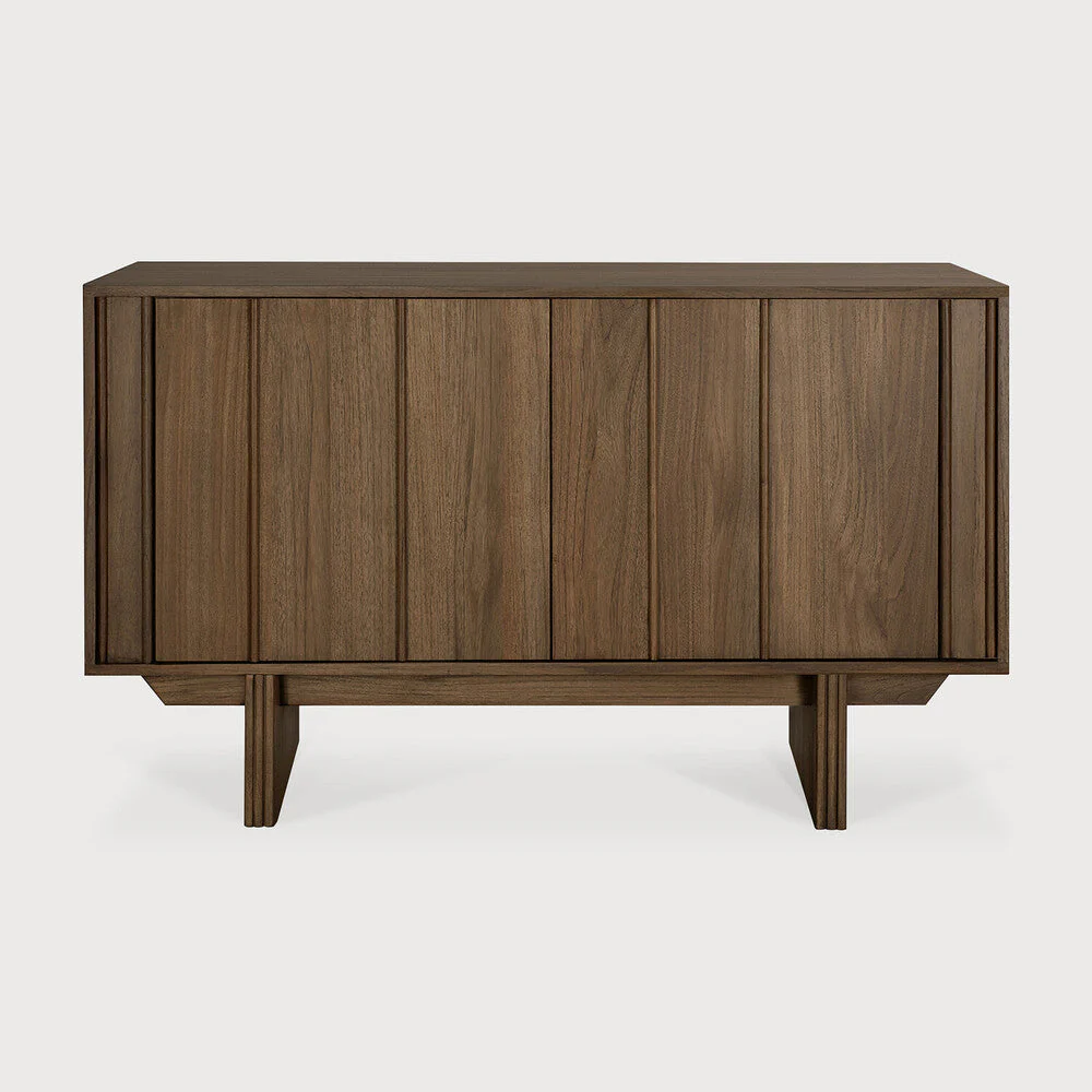 Pillar Sideboard | Varnished Teak | Wild Brown | 2 Doors - Image 1