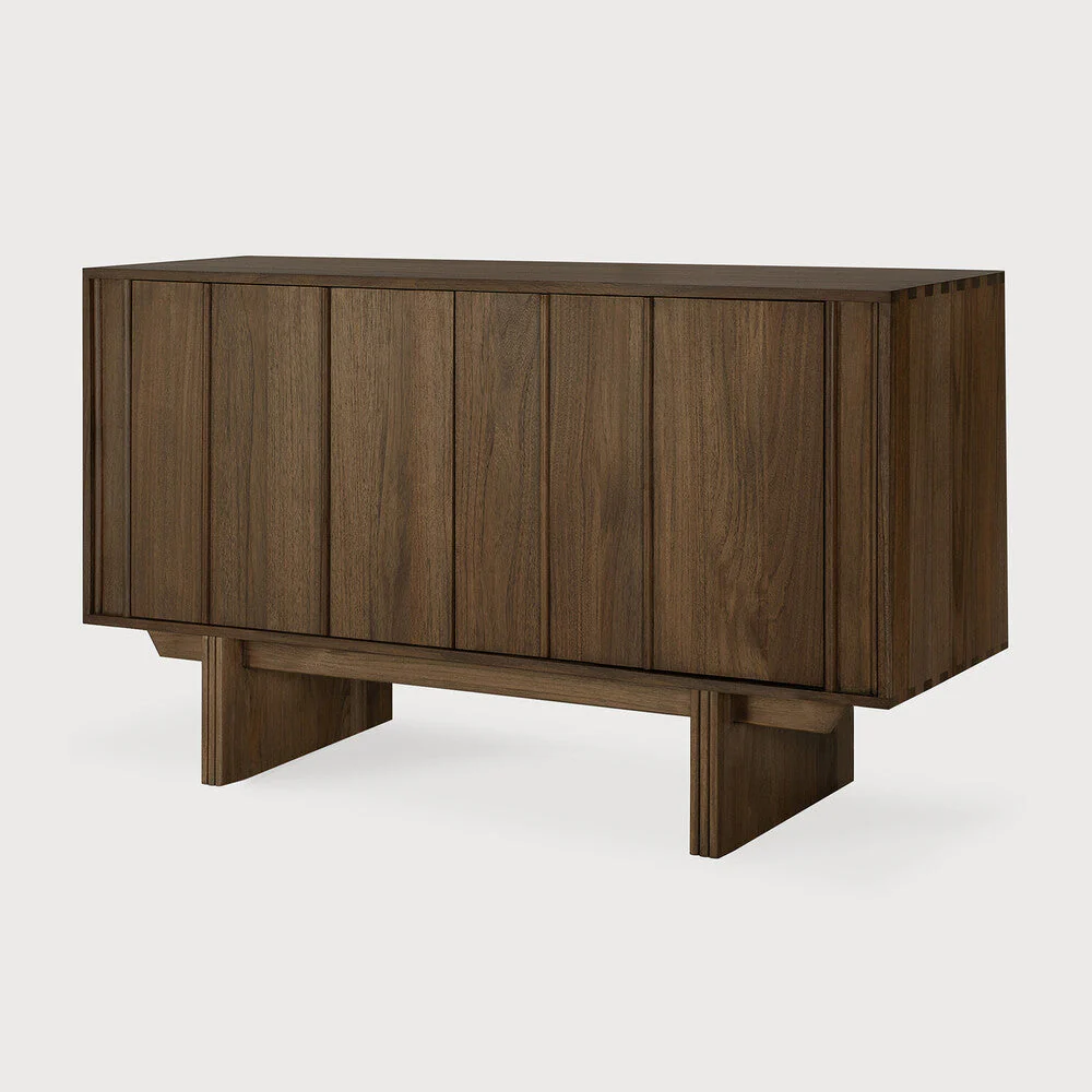 Pillar Sideboard | Varnished Teak | Wild Brown | 2 Doors - Image 2