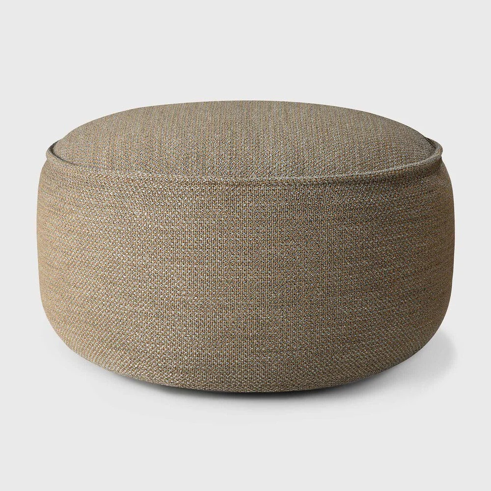 Donut Outdoor Pouf | Mocha Check Fabric | Xl - Image 1