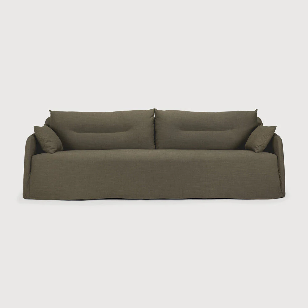 Weave Sofa | Green Fabric | 3 Seater | Removable Cover - Image 1