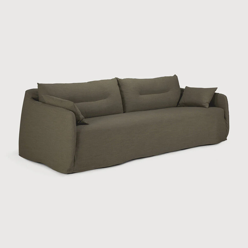 Weave Sofa | Green Fabric | 3 Seater | Removable Cover - Image 2