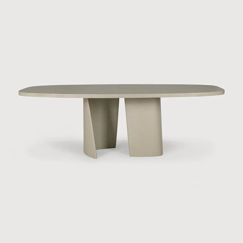 Canyon Outdoor Dining Table | Varnished Concrete | Light Grey | Oval - Image 1