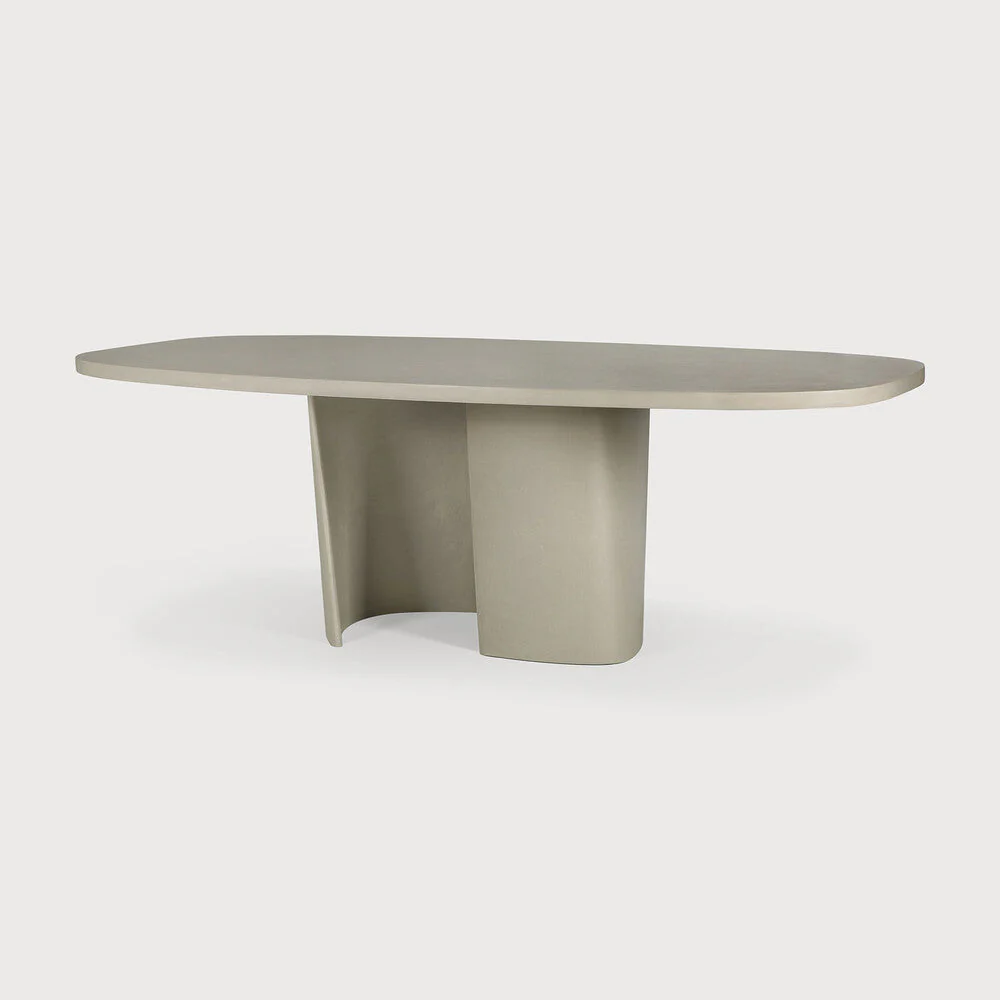 Canyon Outdoor Dining Table | Varnished Concrete | Light Grey | Oval - Image 2