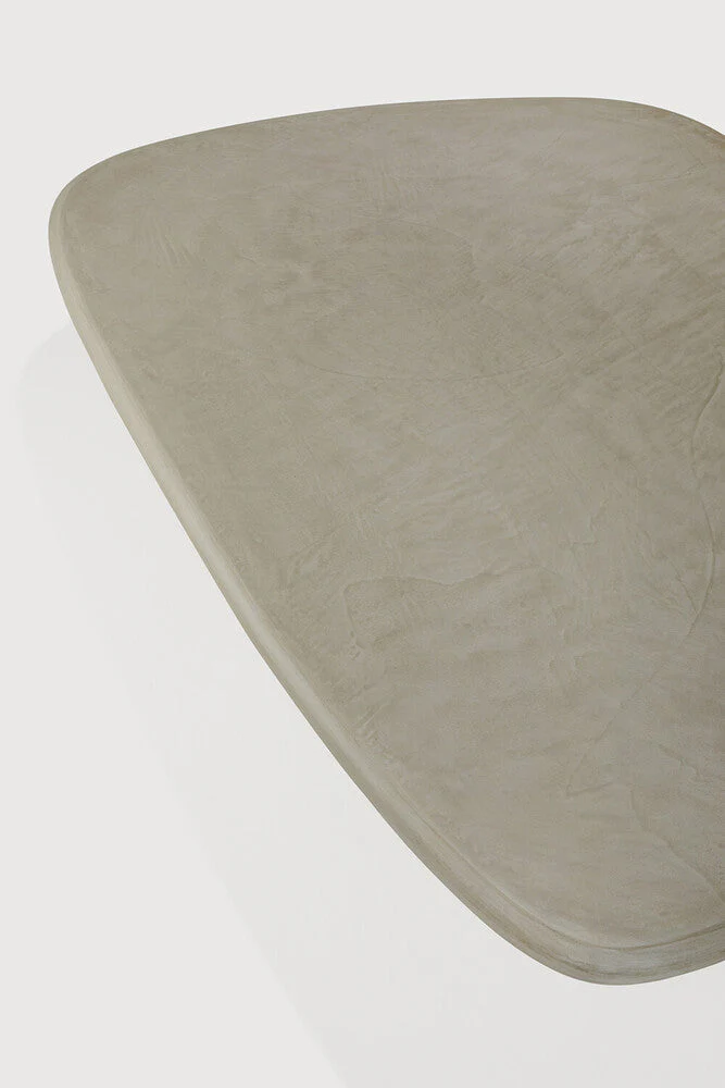 Elements Outdoor Coffee Table | Varnished Concrete | Light Grey | Pebble Shape - Image 3
