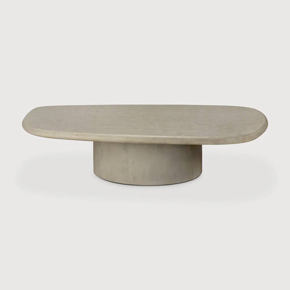 Elements Outdoor Coffee Table | Varnished Concrete | Light Grey | Pebble Shape