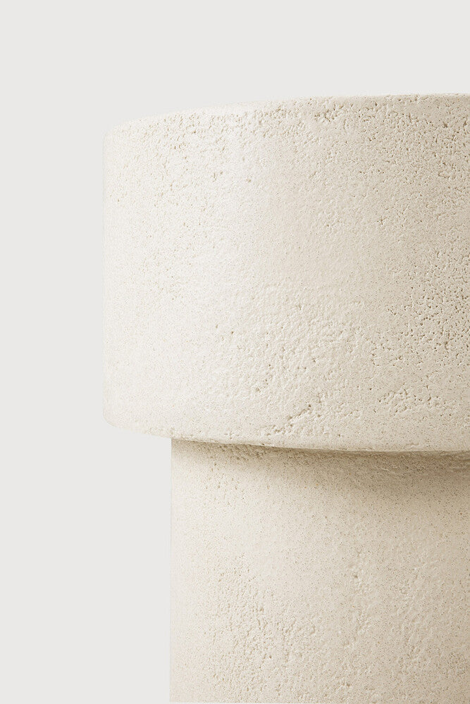 Elements Side Table | Varnished Microcement | Off White | Mushroom Shape - Image 1