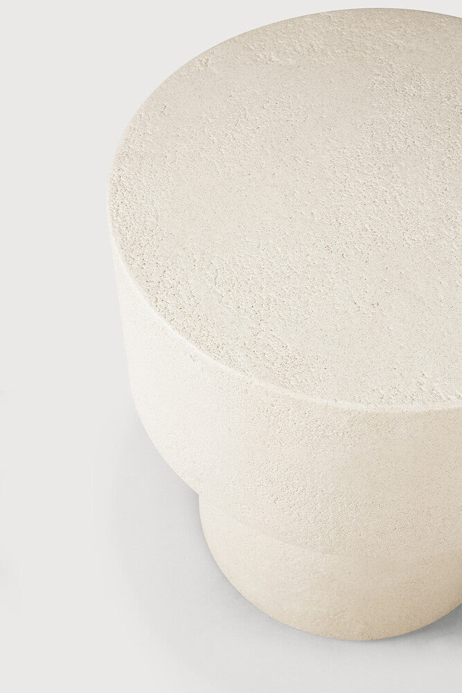 Elements Side Table | Varnished Microcement | Off White | Mushroom Shape - Image 2