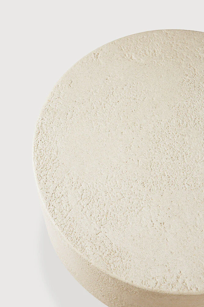 Elements Side Table | Varnished Microcement | Off White | Mushroom Shape - Image 3