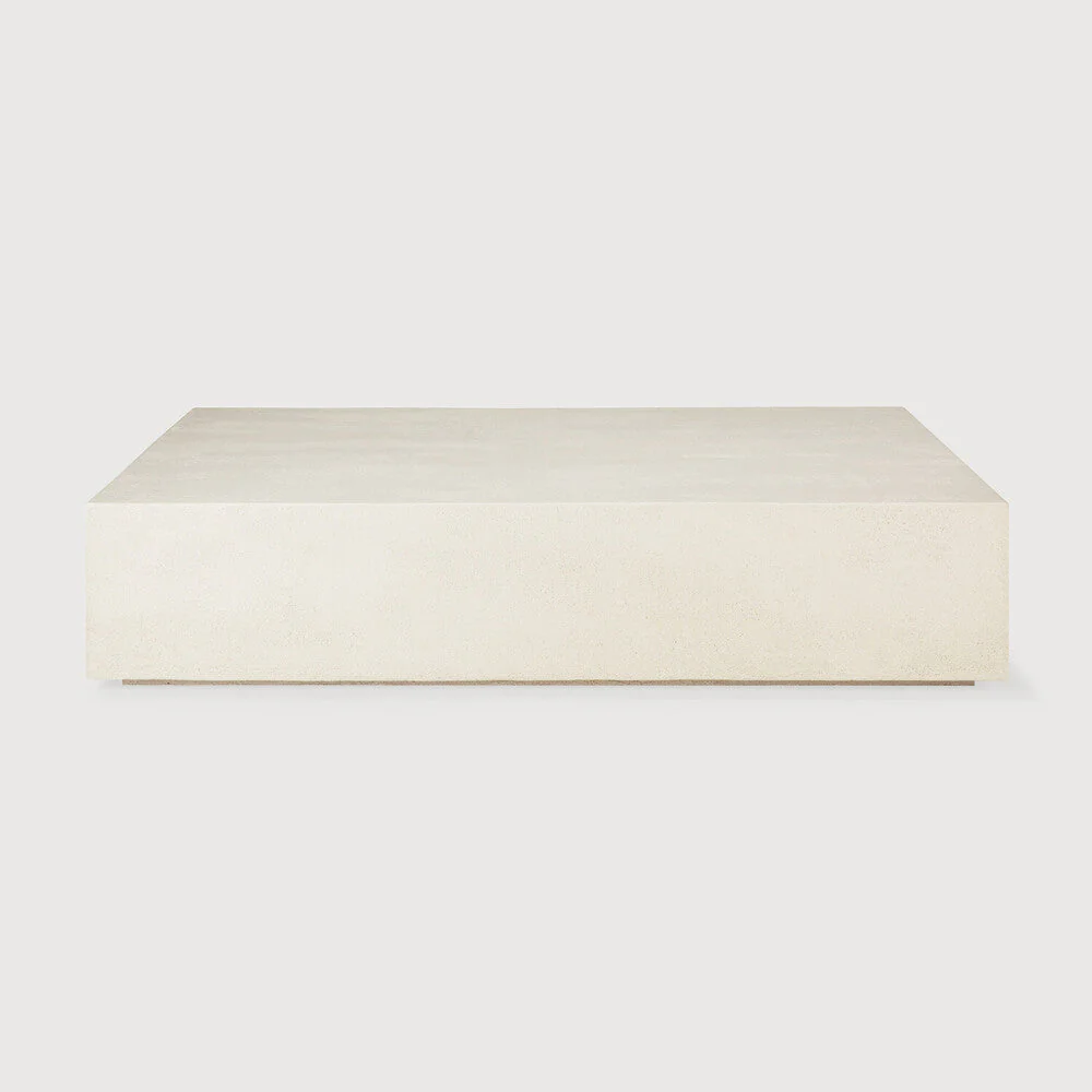 Elements Coffee Table | Varnished Microcement | Off White | Rectangular - Image 1