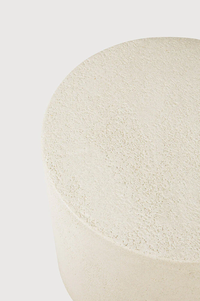 Elements Side Table | Varnished Microcement | Off White | Round - Image 2