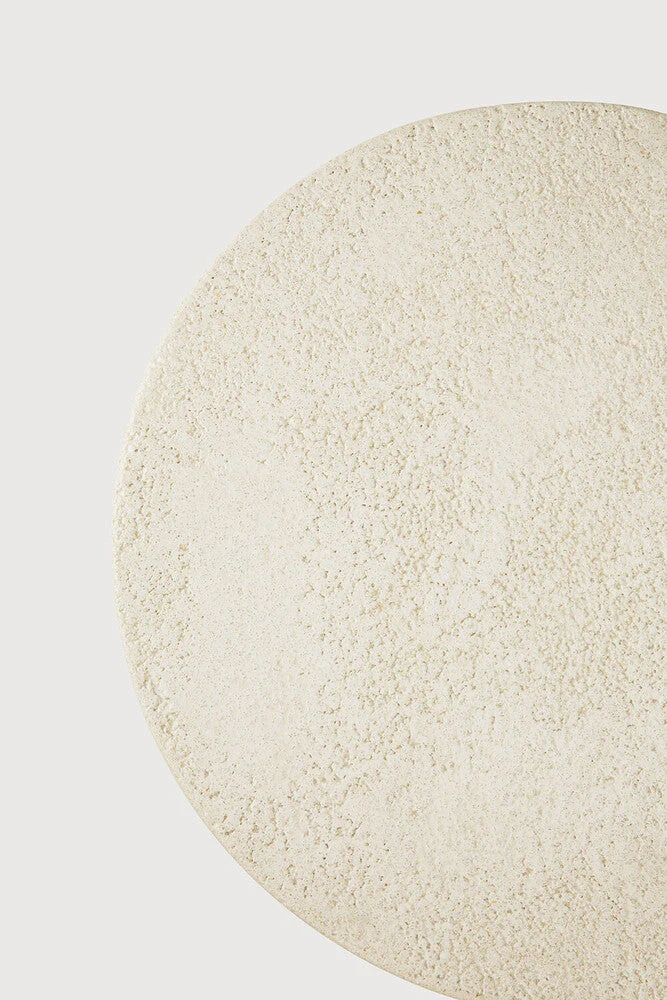Elements Side Table | Varnished Microcement | Off White | Round - Image 3