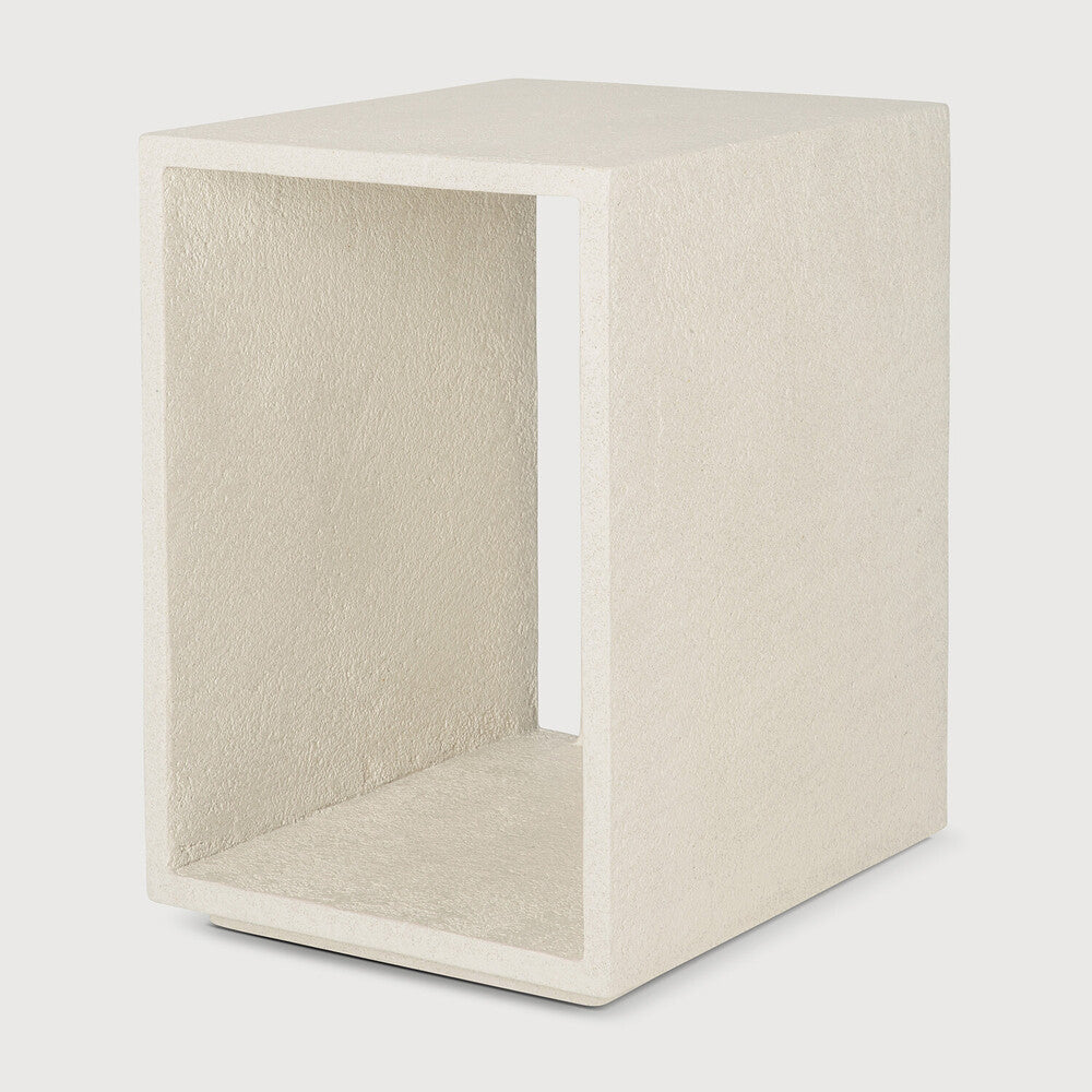 Elements Bedside Table | Varnished Microcement | Off White - Image 2