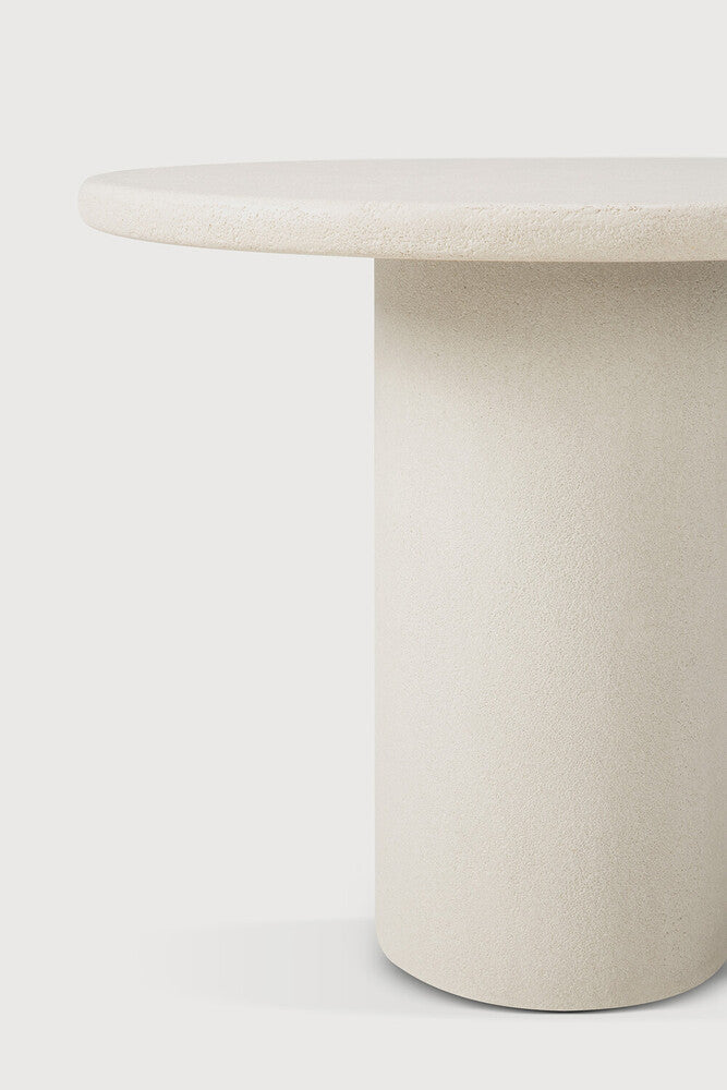 Elements Dining Table | Varnished Microcement | Off White | Round | 35" X 35" - Image 2