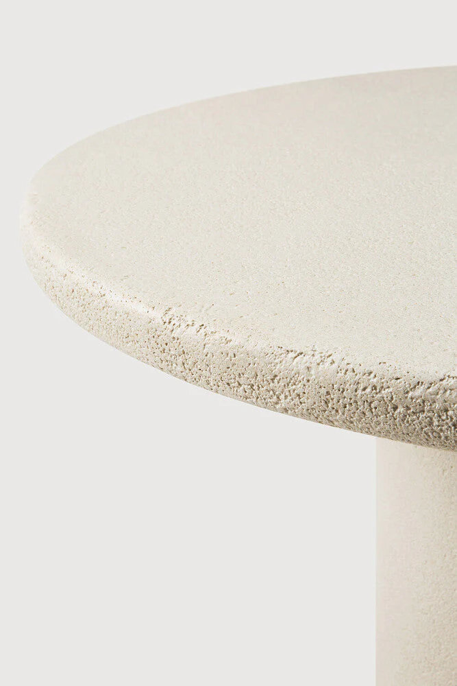 Elements Dining Table | Varnished Microcement | Off White | Round | 35" X 35" - Image 3