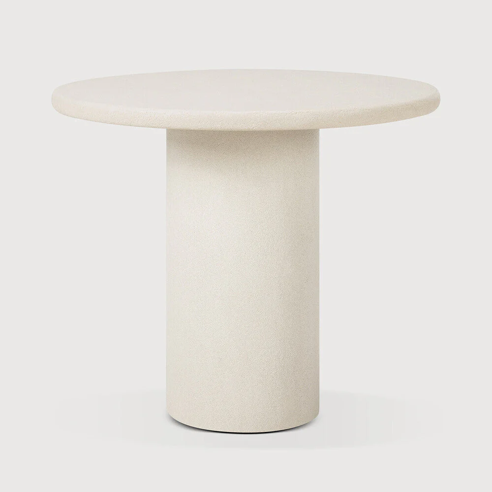 Elements Dining Table | Varnished Microcement | Off White | Round | 35" X 35" - Image 1