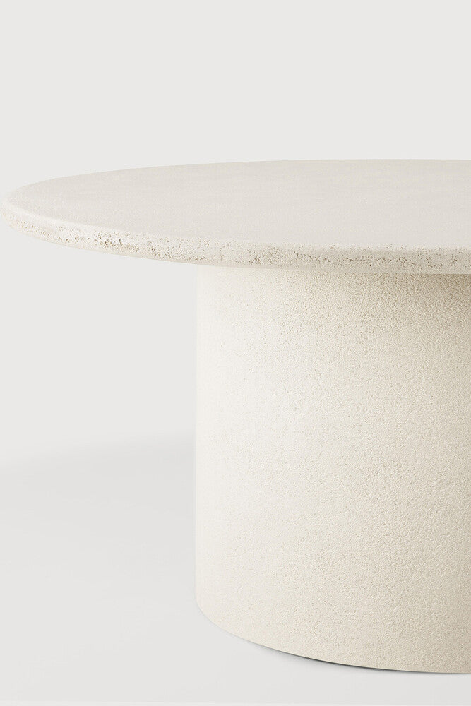 Elements Dining Table | Varnished Microcement | Off White | Round | 59" X 59" - Image 2
