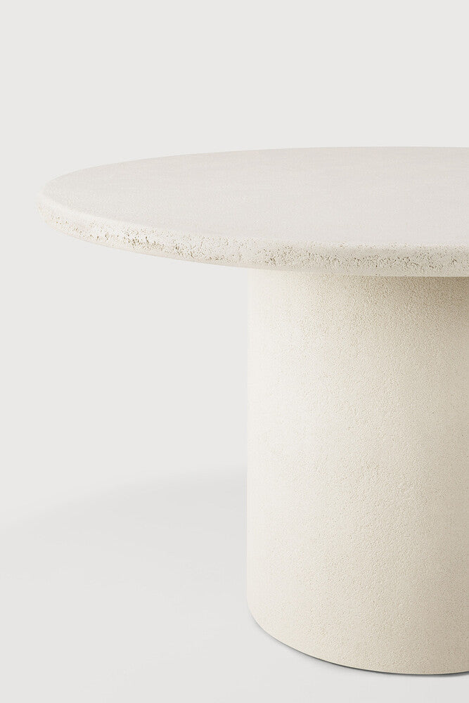 Elements Dining Table | Varnished Microcement | Off White | Round | 49" X 49" - Image 2