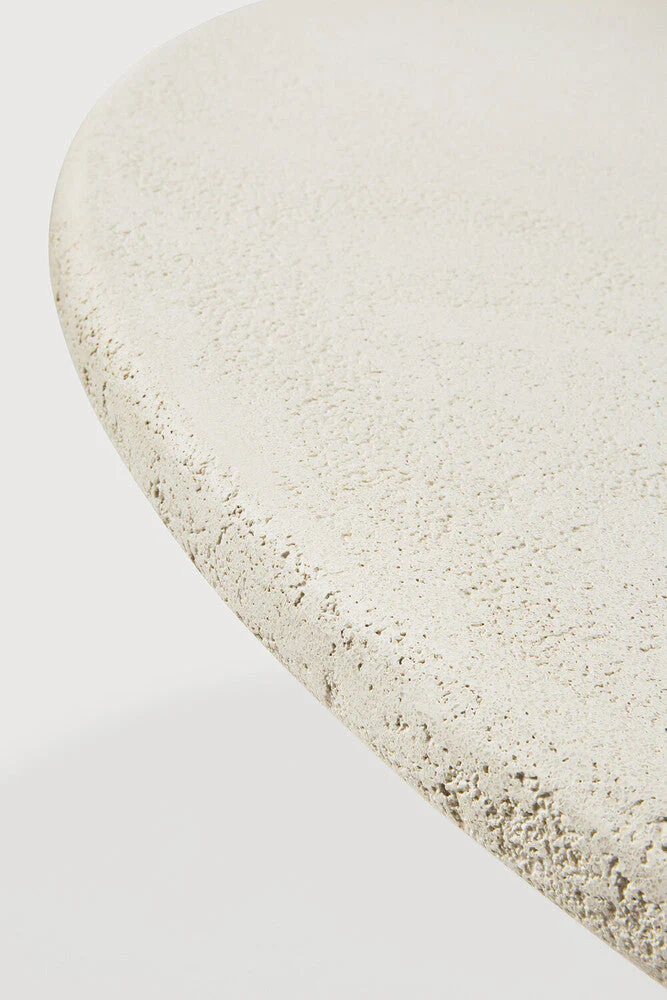 Elements Dining Table | Varnished Microcement | Off White | Round | 49" X 49" - Image 3