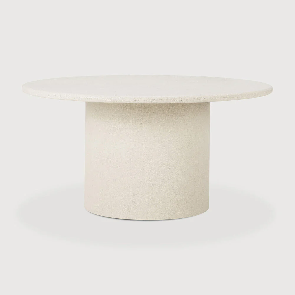 Elements Dining Table | Varnished Microcement | Off White | Round | 59" X 59" - Image 1
