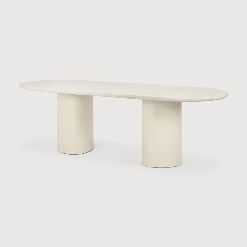 Elements Dining Table | Varnished Microcement | Off White | Oblong - Image 2
