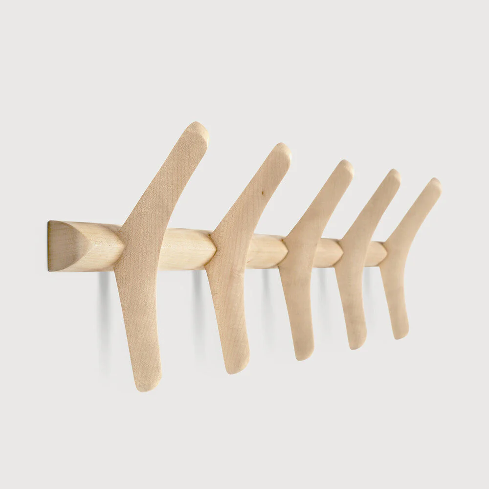 Pi Wall Coat Rack | Varnished Sycamore