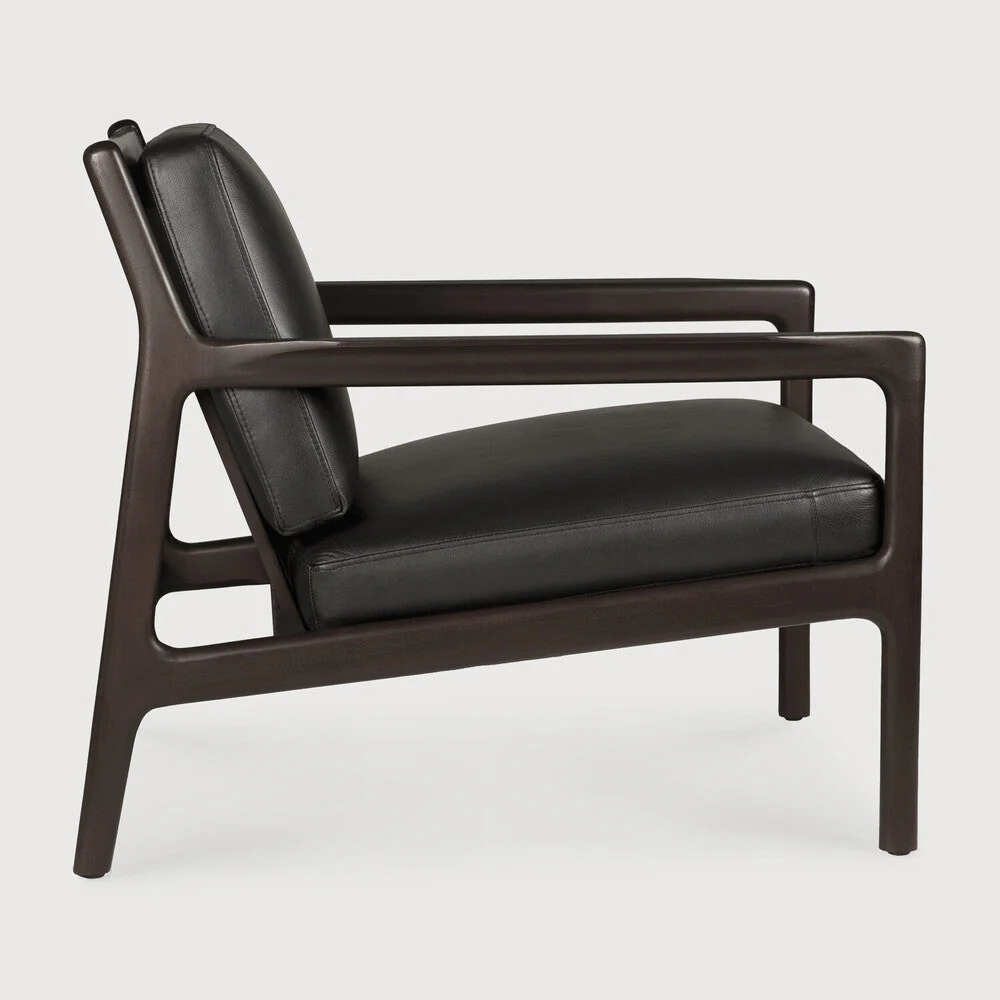 Jack Lounge Chair | Varnished Mahogany | Dark Brown | Carbone Leather - Image 2