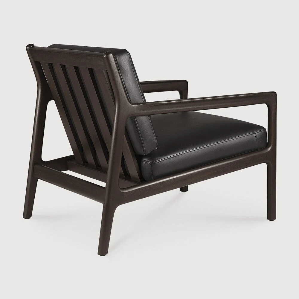 Jack Lounge Chair | Varnished Mahogany | Dark Brown | Carbone Leather - Image 3