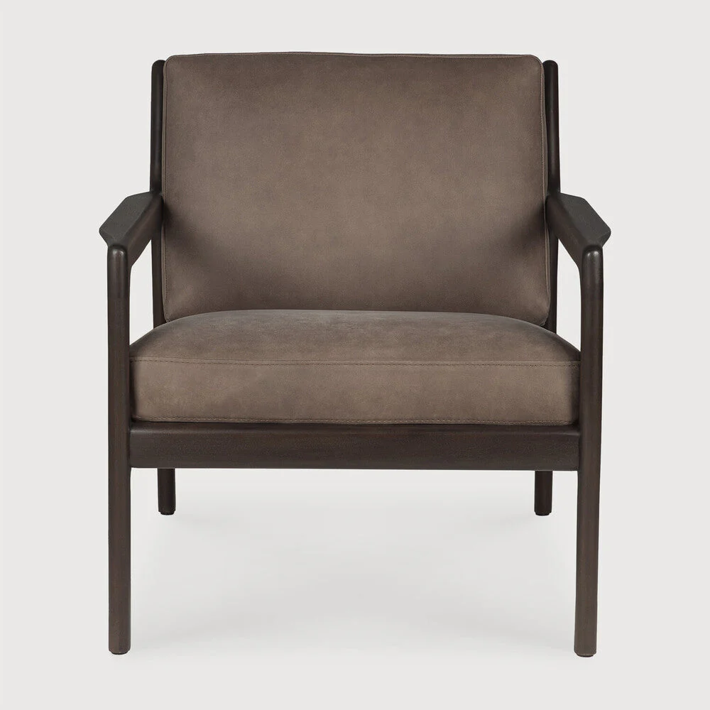Jack Lounge Chair | Varnished Mahogany | Dark Brown | Terra Nubuck Leather - Image 1