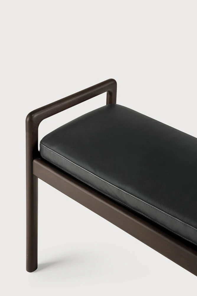 Jack Bench | Varnished Mahogany | Dark Brown | Carbone Leather - Image 3