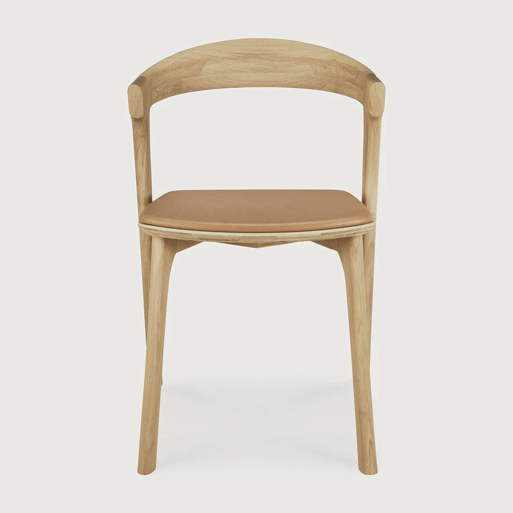 Bok Dining Chair | Varnished Oak | Sienna Leather - Image 2