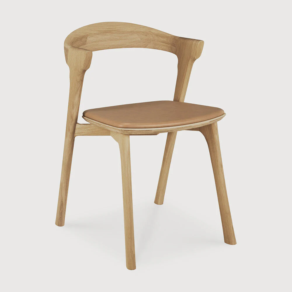Bok Dining Chair | Varnished Oak | Sienna Leather - Image 1
