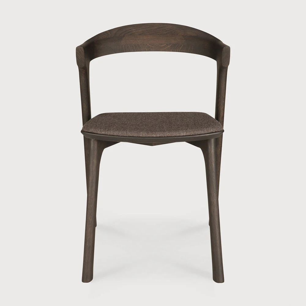 Bok Dining Chair | Varnished Oak | Brown | Warm Brown Fabric - Image 2