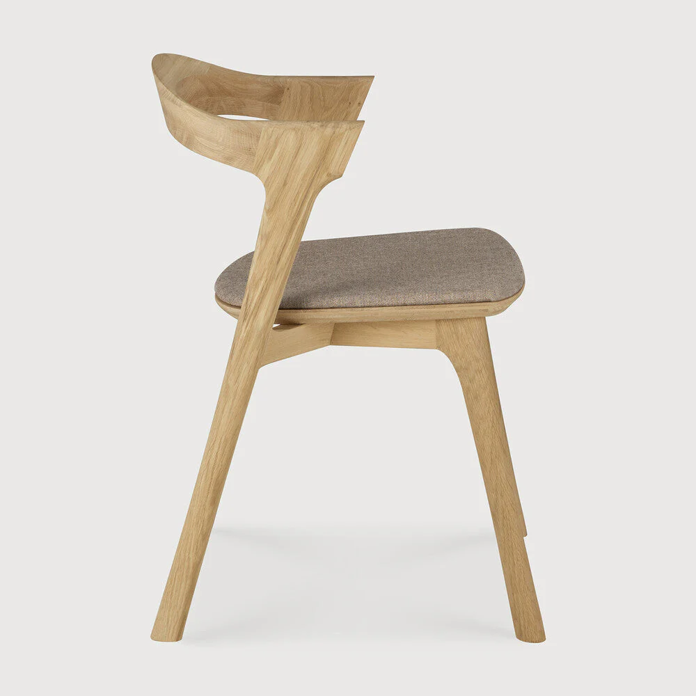 Bok Dining Chair| Varnished Oak | Warm Grey Fabric - Image 3
