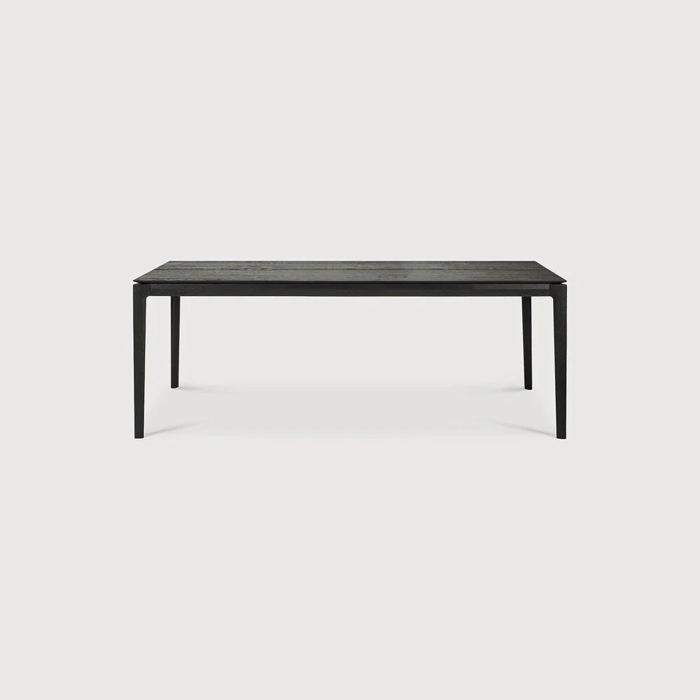 Bok Extendable Dining Table | Varnished Oak | Black | Rectangular | 79"|118" X 39" - Image 2