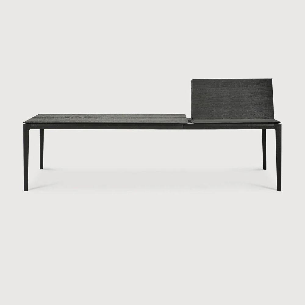 Bok Extendable Dining Table | Varnished Oak | Black | Rectangular | 79"|118" X 39" - Image 3