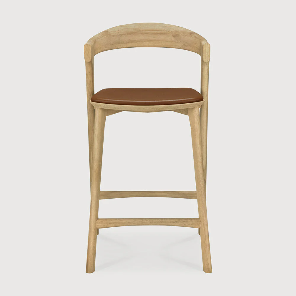 Bok Counter Stool | Varnished Oak | Cognac Leather - Image 2