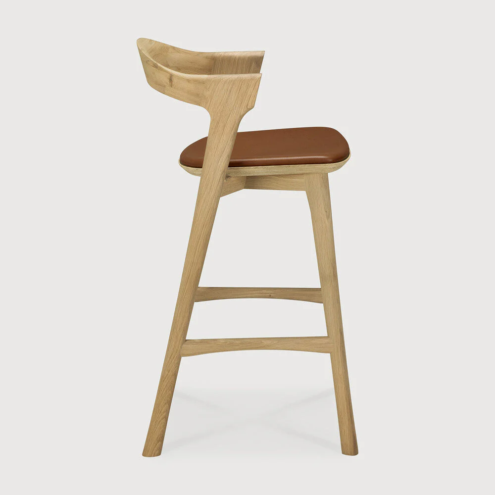 Bok Counter Stool | Varnished Oak | Cognac Leather - Image 3