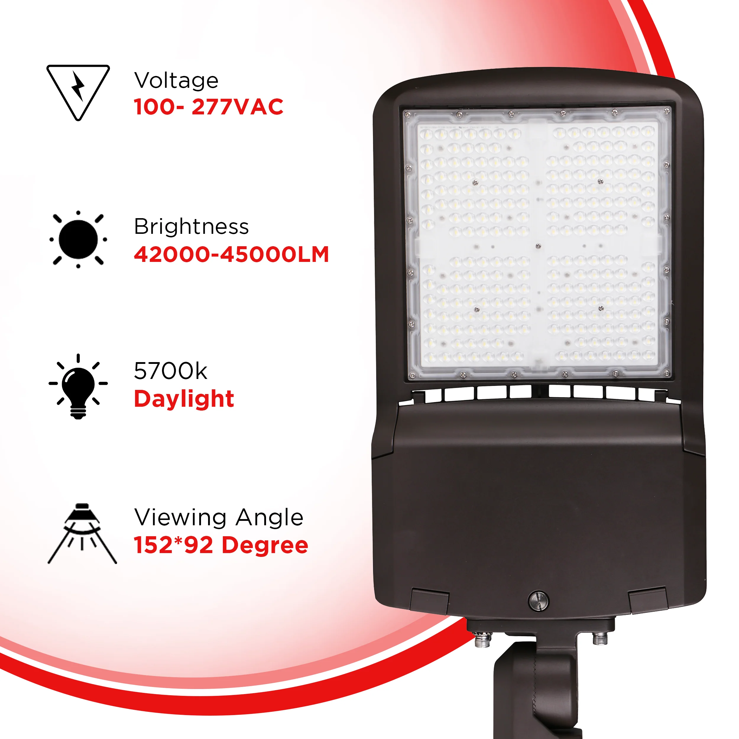 300W AL3 Series Area/Flood Light - 45000lms - 5700K - IP65 UL Listed #204 - Image 3