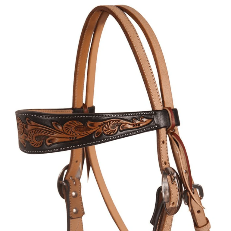 Professional's Choice Black Floral Roughout Browband Headstall - Image 3