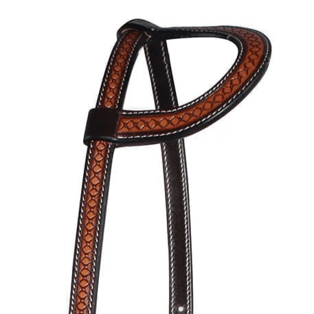 Professional's Choice Crosshatch One Ear Headstall, Brown - Image 2