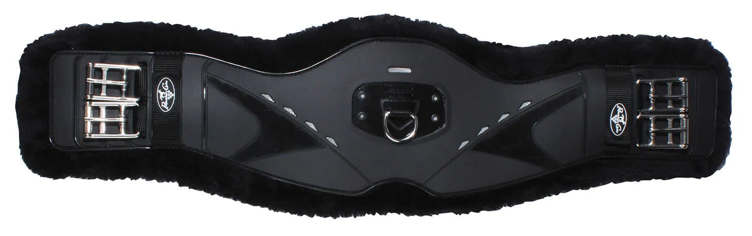 Professional's Choice Fleece Contoured Dressage Girth, Black - Image 1