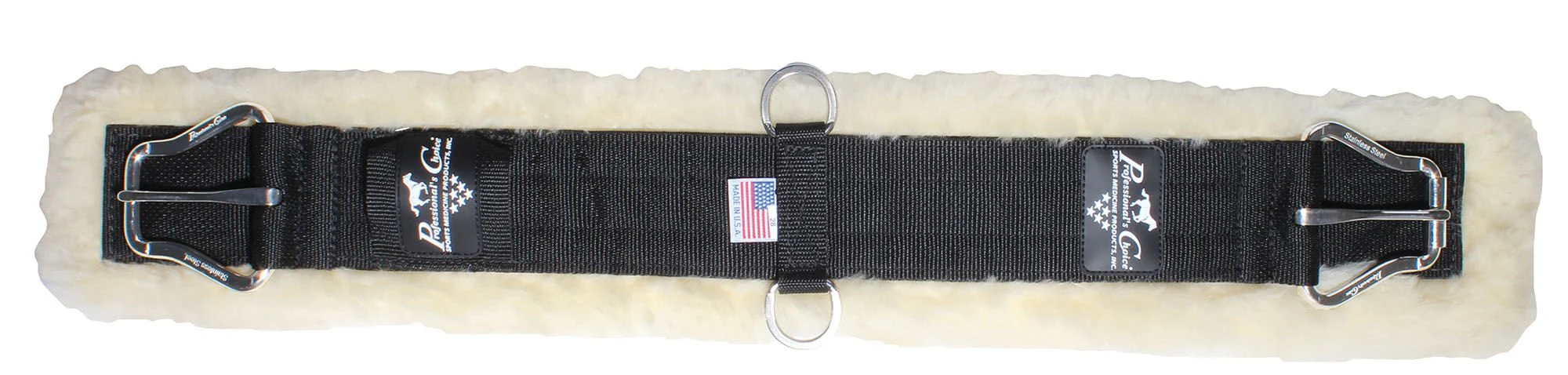 Professional's Choice Wooled Lambskin Western Cinch, Black - Image 2
