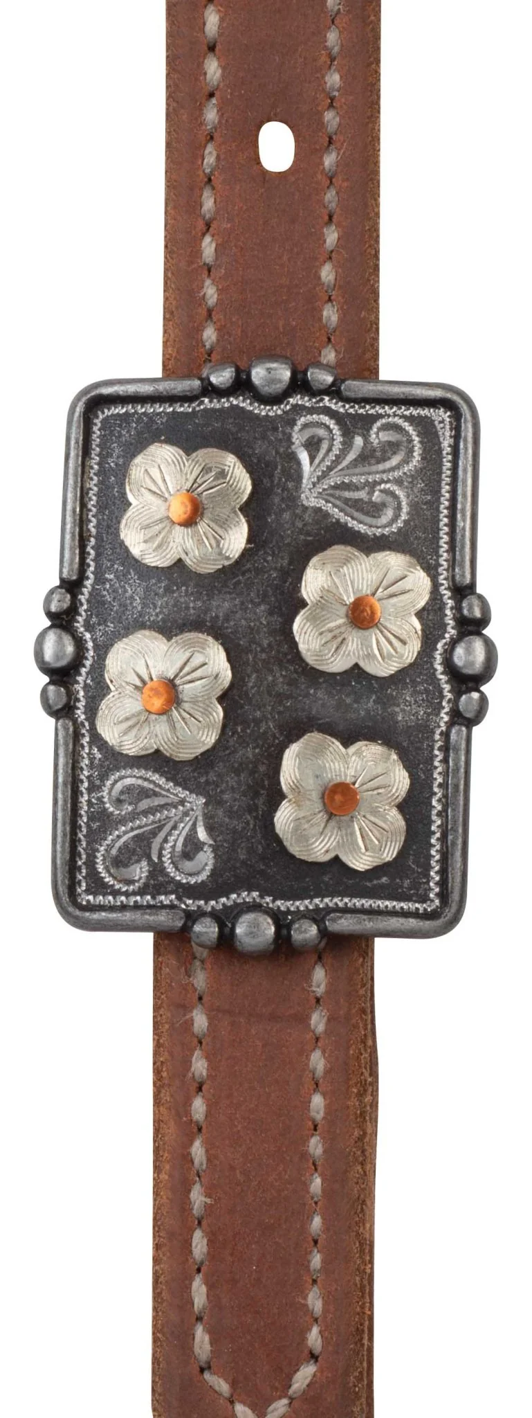 ProTack Silver Flower Sliding Ear Headstall - Image 2