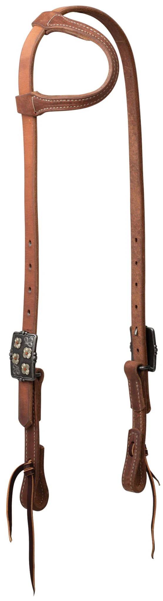 ProTack Silver Flower Sliding Ear Headstall - Image 1