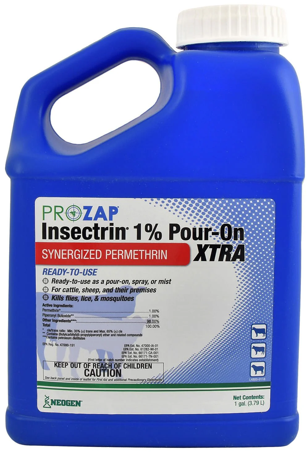 Prozap Insectrin 1% Pour-On Xtra Fly Insecticide for Livestock - Image 1