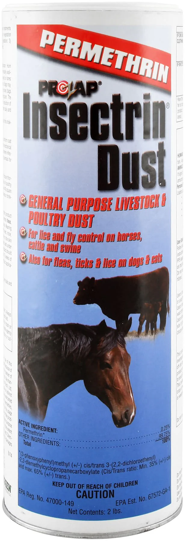 Prozap Insectrin Dust, 2 lb Shaker for Fly Control - Image 1
