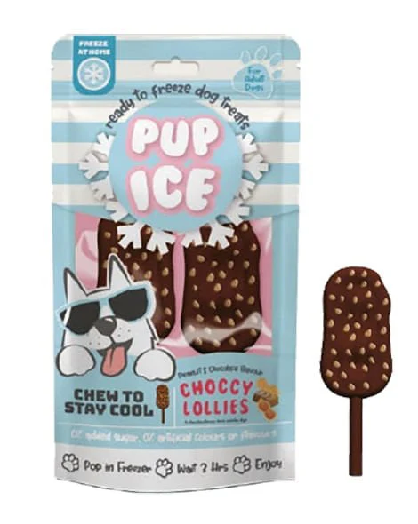 Pup Ice Choccy Lollies, Peanut Butter & Chocolate, 2pk - Image 1