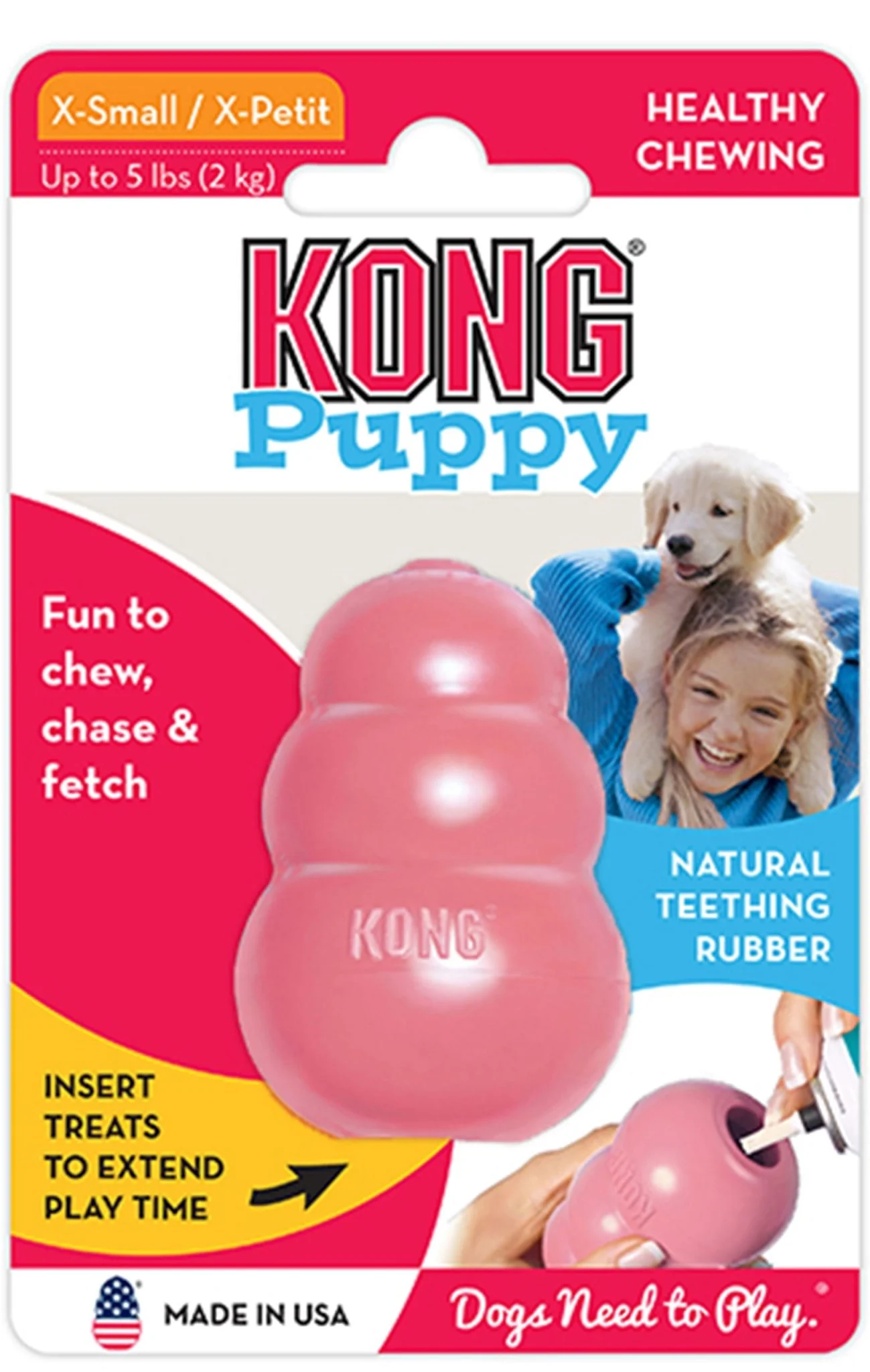 Puppy KONG Treat-Stuffing Chew Dog Toy - Image 1