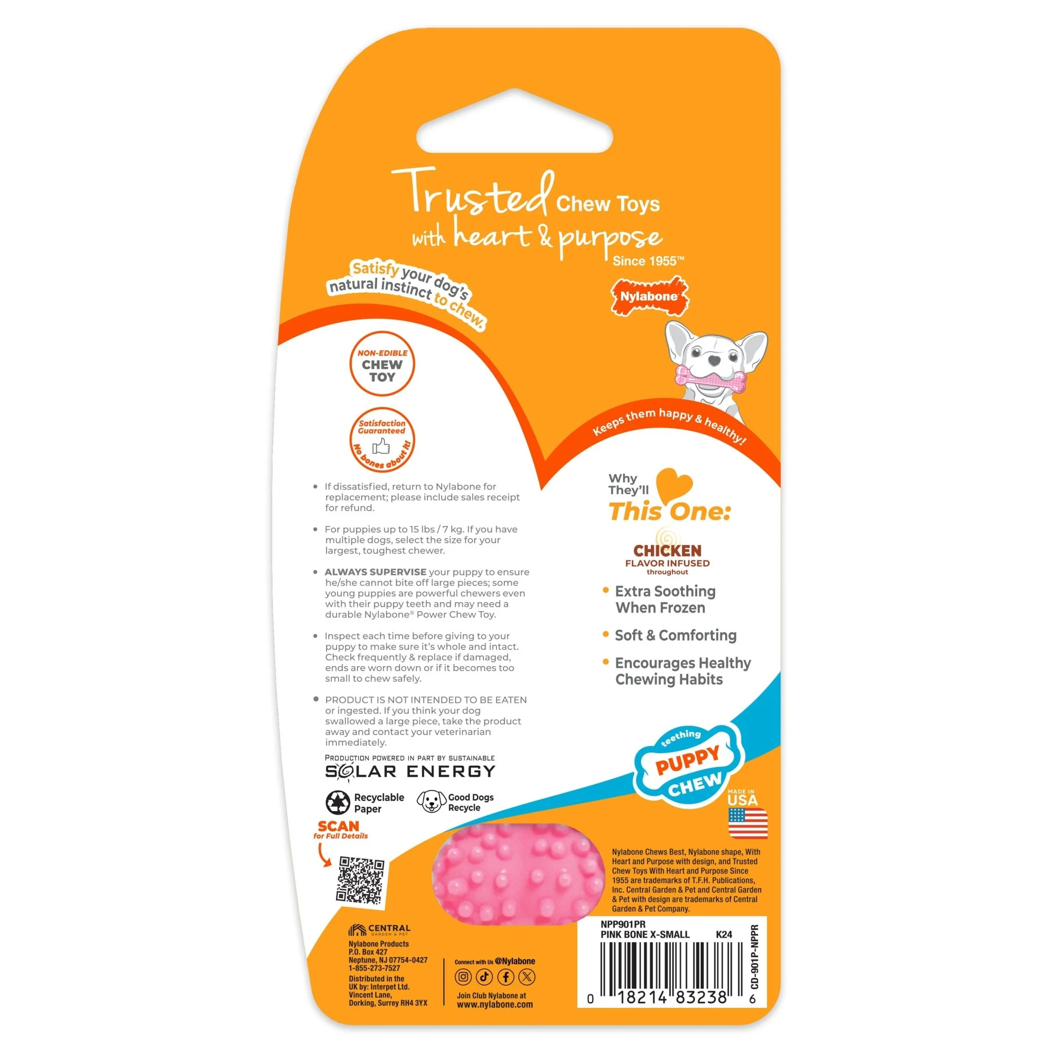 Puppy Teething & Soothing Flexible Chew Toy, Chicken, Pink, X-Small/Petite, Up to 15 lbs. - Image 2