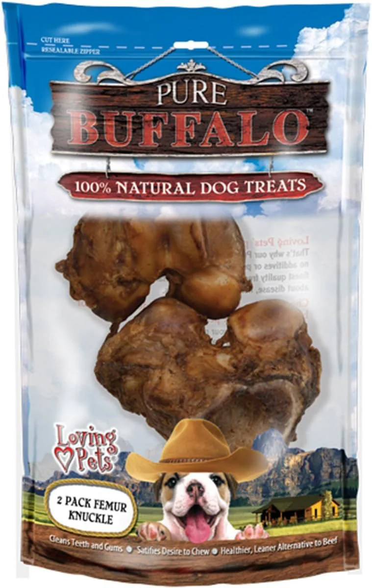 Pure Buffalo Meaty Femur Knuckle Dog Treats, 2 pk - Image 1
